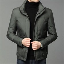 B20286钱塘2020-1冬季男士羽绒服针织袖高端90白鸭绒P245，男装羽绒服，钱塘207-1