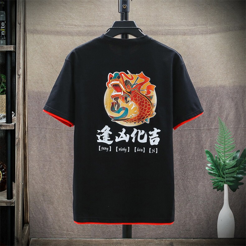 国潮T恤青少年动物印花圆领短袖95%棉男夏季A158-D01,男装T恤,星座310B-3