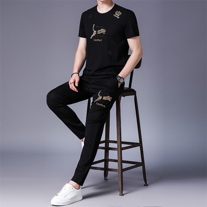 D951062021夏季新款高端商务高品质套装男韩版透气男装,男装休闲套装,电商B360