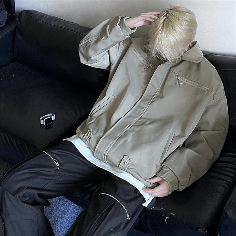 秋季美式高街vibe风夹克男新款翻领潮牌宽松百搭外套W7746-P56,男装夹克,星座512-4