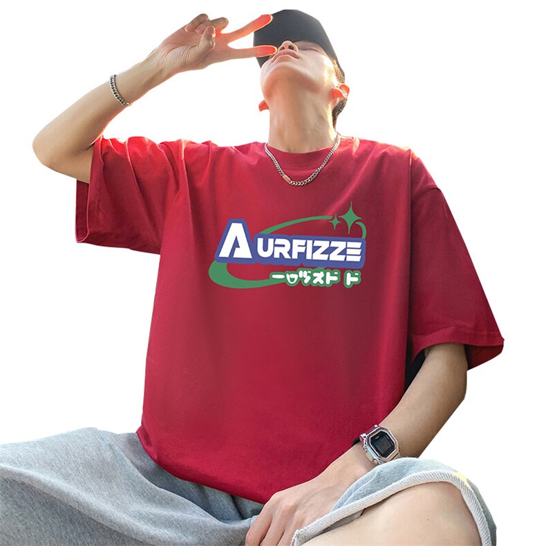 T807宽松短袖T恤男夏季2025新款半袖港风chic潮牌男生体恤衫,男装T恤,星座304A-1