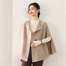 2025年秋季新款百搭女士羊毛大衣，女装双面呢大衣，狄美羊绒