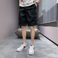夏季新款短裤男宽松潮流港风百搭休闲五分裤运动短裤327-P20控48，男装牛仔裤，星座717