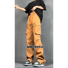2024SS美式复古潮牌阔腿休闲裤潮流宽松重磅工装直筒裤，男装休闲裤，星座310A-4