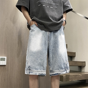 复古双色可选做旧风水洗牛仔裤高街夏季五分短裤DK836-特批35