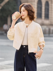 2026早春新款中式绣花短款拉链外套休闲时尚气质款上衣米白女装，女装短外套，梦懿尔