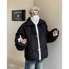 【有货】DM8032-P108冬季拼接假两件棉衣男亮面双层加厚宽松棉服，男装棉衣，星座603-2