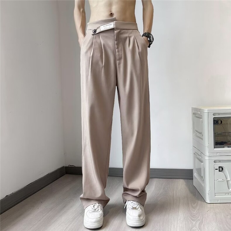 休闲裤男韩版潮流痞子帅气垂感2023夏季新款ins宽松西裤K4335-P36图片