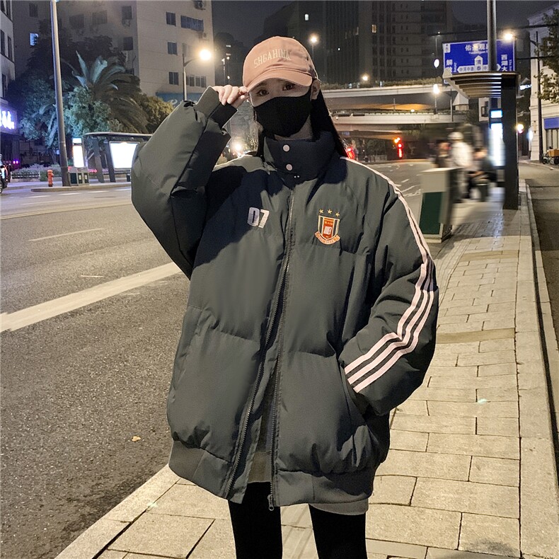 情侣冬装港风织带棉服刺绣logo棉衣休闲加厚外套男G1105P118,男装棉衣,电商A339
