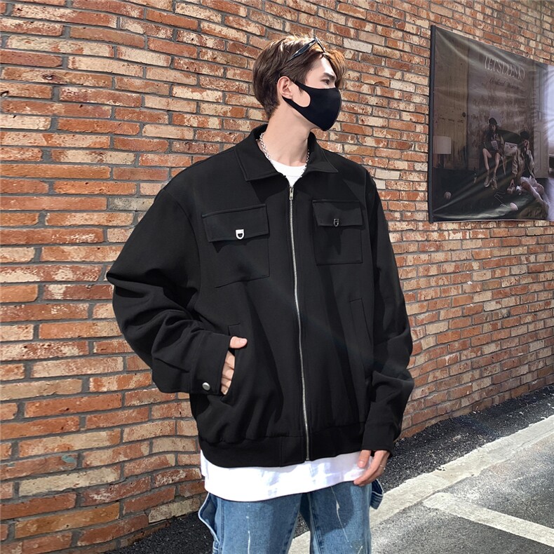 短款垫肩设计轻奢韩版纽扣秋装开衫夹克高领外套 JK1004-P115图片
