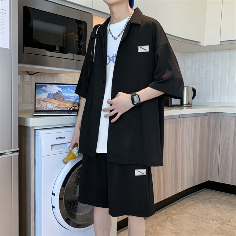 休闲运动套装男士夏季贴标青少年短袖短裤一套搭配TZ005-特批60,男装休闲裤,星座718-1