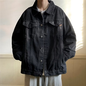 春季新款美式男外套夹克牛仔外套JW05P60,夏天浅蓝牛仔外套搭配图片
