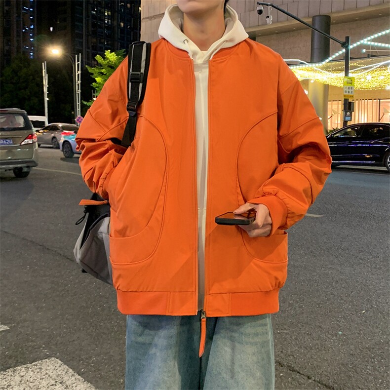 冲锋衣外套男春秋季新款宽松棒球领休闲工装夹克潮流JK0218--P75,男装夹克,星座308B-2