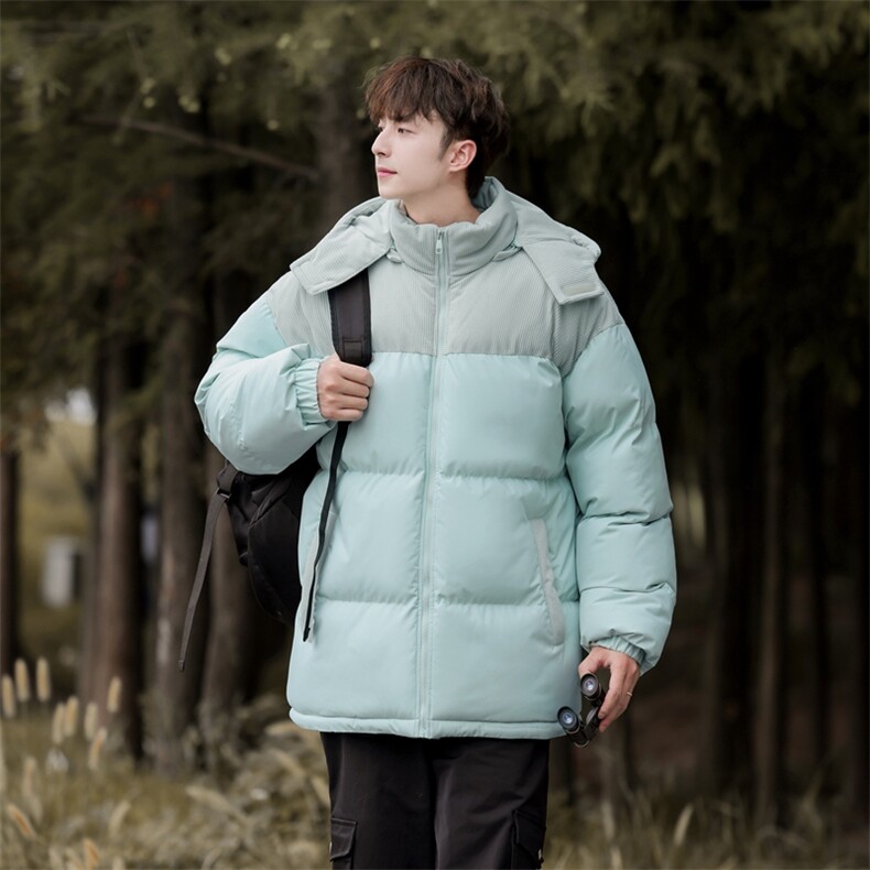 棉服撞色拼接灯芯绒外套男生冬季棉衣情侣装棉袄子M810-P85,男装棉衣,星座308B-2