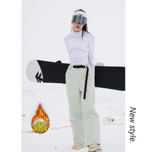 冬季大码单板双板滑雪裤男女加绒加厚防水登山裤K1002J加绒-P75图片