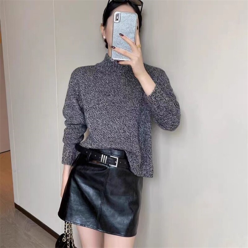 打底衫女2024新款内搭显瘦软糯百搭纯色针织衫,女装羊毛衫,锦瑟羊绒