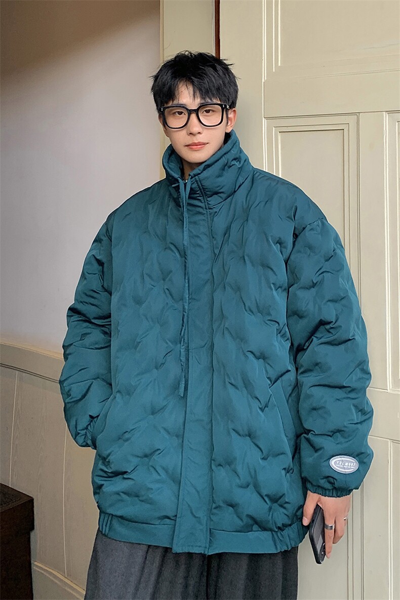 1定制面料棉衣港风半高领大码M-5XL情侣棉服外套男8707P125控168,男装棉衣,星座226-2