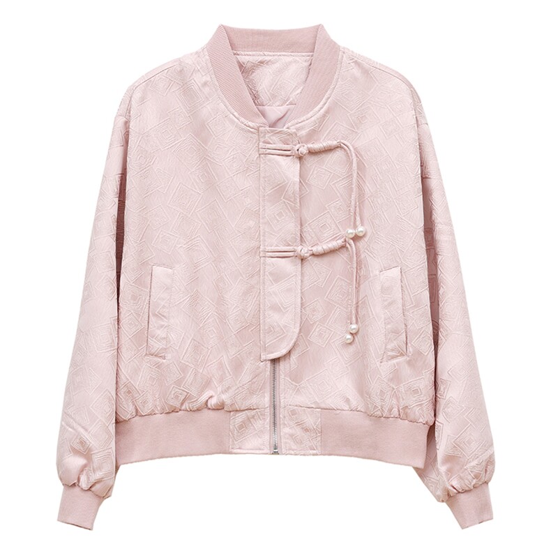 2025春棒球服短外套新中式唐装汉服盘扣外套,女装短外套,3200格调