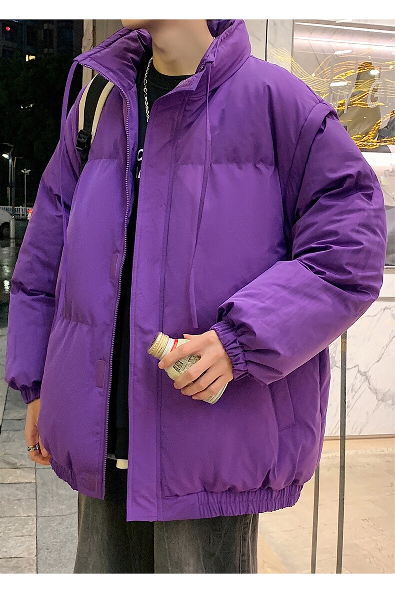 港风潮牌新款可拆卸袖子立领棉服潮流保暖棉衣M087-P105控159,男装棉衣,星座717