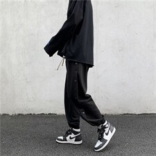 明排扣裤子男宽松运动裤韩版卫裤男潮流百搭束脚休闲裤LK6136-p35，男装休闲裤，星座1008-2