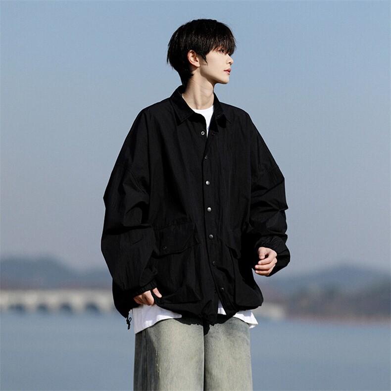8XL-M轻薄透气防晒衬衫廓形外套大码夏季冰丝多口袋衬衣JK5203P50图片