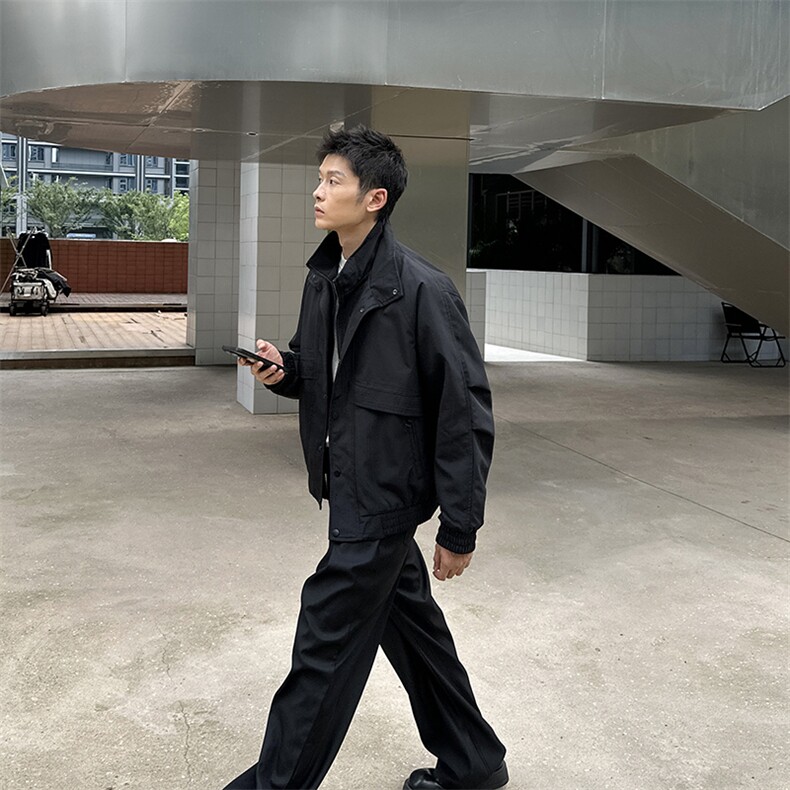 秋季2025老钱风抖音纯色休闲假两件夹克店主风A236-82505-P145,男装夹克,电商A236