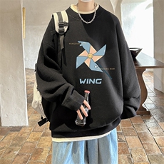 控78假两件毛衣男大码加绒针织衫男毛线衣M80112-P55加绒P70，男装针织衫/毛衣，电商A040