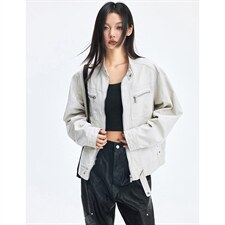 26春装高品质老钱风立领夹克外套男女美式潮牌拉链工装风宽松上衣，男装夹克，电商A486