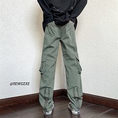 B221美式ins高街小众多口袋拉链弹力休闲工装裤LK23003-P70控98，男装休闲裤，电商B221