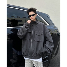 WJ0107-P65机能风工装外套男美式复古痞帅潮牌宽松立领宽松夹克，男装夹克，电商C233