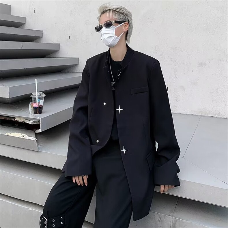 dk制服中山装男初中高中生高校服潮流jk西服外套西装班服XZ-194,男装夹克,星座1116A-1（原606A）