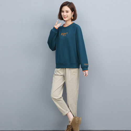 春装套装女宽松显瘦2024年新款潮韩版休闲百搭卫衣两件套装裤子棉图片