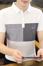 25050-特P35夏季休闲时尚T恤男短袖打底衫商务休闲修身翻领POLO衫，男装T恤，电商D310B-1
