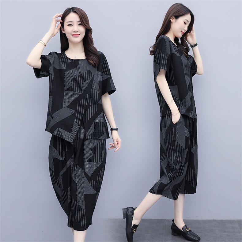 2021年夏季时尚潮流舒适短袖套装/套裙个性圆领优雅，商品下架区商品下架区，华秀衣