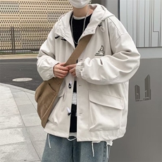 外穿男日系连帽标准潮春季慵懒夹克长袖百搭青春流行文艺新款潮流，男装夹克，星座716-4