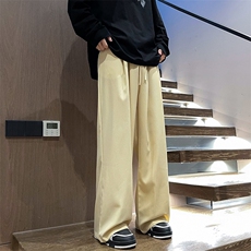 直筒休闲裤男2023春秋季薄款潮流宽松百搭垂感阔腿长裤K00957-P35，男装休闲裤，星座308B-2
