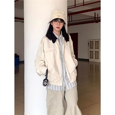 外套男女春秋款美式复古设计感宽松高级感休闲工装飞行员夹克，男装夹克，星座208-5