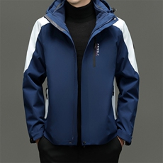 秋冬季男士冲锋衣三合一内胆中年户外防风连帽保暖夹克登山服外套，男装夹克，电商B212（原钱塘6029）