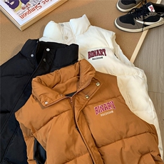 地毯时尚字母印花面包服立领保暖羽绒马甲A247-MJ106P115控158，男装背心/马甲，电商A247