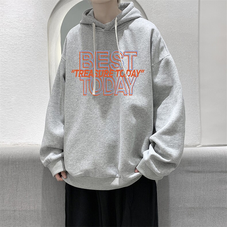 WY2181-P35加绒款-P40纯棉连帽卫衣男大码运动帽衫宽松薄外套男,男装卫衣,电商A040