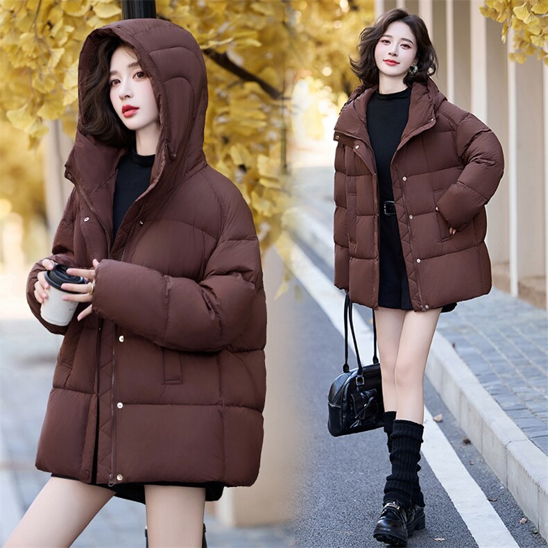 90%白鸭绒羽绒服女短款冬季小个子2024年新款泡芙加厚连帽外套图片