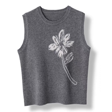 时尚女士马甲简约休闲舒适百搭提花羊毛马甲，女装马甲，端硕羊绒