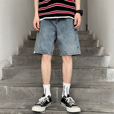 牛仔短裤男潮牌ins直筒五分裤宽松夏季马裤潮流百搭中裤5103-P30，男装牛仔裤，电商A318