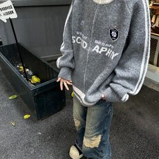 【有货】DMY326-P68美式复古毛衣秋冬宽松慵懒风羊毛针织拉链开衫，男装针织衫/毛衣，星座603-2