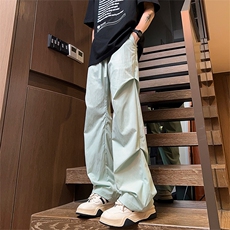 工装裤女2025夏季美式复古高腰直筒宽松阔腿速干运动休闲裤潮，男装休闲裤，电商A102