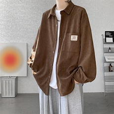 衬衫男秋季新款港风宽松灯芯绒长袖衬衣CS025-P38(现货），男装衬衫，星座214-3