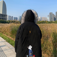 MM48014-P130冬季大毛领棉衣男士大码加厚棉袄男棉服，男装棉衣，电商A040