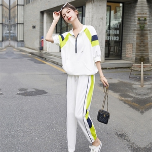 时尚运动套装女春秋韩版宽松大码胖mm显瘦洋气减龄休闲裤两件套夏图片