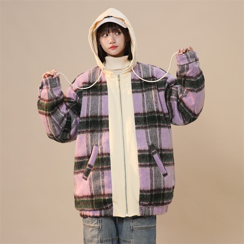 XZ225-2-20909-P135控158复古毛呢大衣小香风假两件外套棉衣棉服,男装棉衣,星座225-2