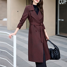 奈绪风衣外套女2025年春秋季新款中长款休闲英伦风气质女款妈妈，女装风衣，卡杰菲
